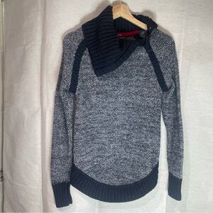 Lululemon Athletica Navy and Gray Cowl Neck Sweater